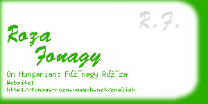 roza fonagy business card